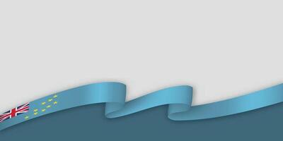 3d ribbon with national flag Tuvalu isolated on white background vector