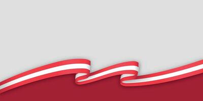 3d ribbon with national flag Austria isolated on white background vector