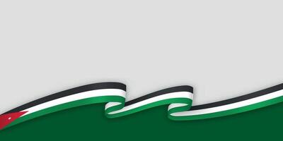 3d ribbon with national flag Jordan isolated on white background vector