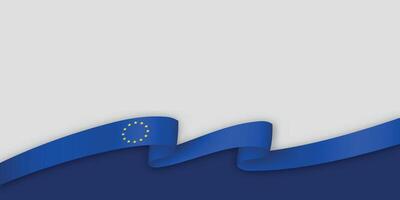 3d ribbon with national flag European Union isolated on white background vector