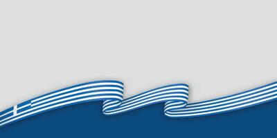 3d ribbon with national flag Greece isolated on white background vector