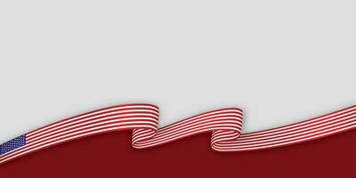 3d ribbon with national flag United States isolated on white background vector
