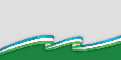 3d ribbon with national flag Uzbekistan isolated on white background vector