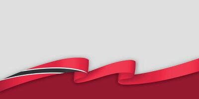 3d ribbon with national flag Trinidad and Tobago isolated on white background vector