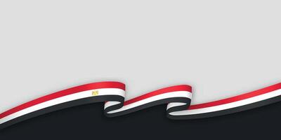 3d ribbon with national flag Egypt isolated on white background vector