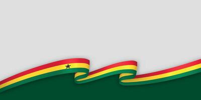 3d ribbon with national flag Ghana isolated on white background vector