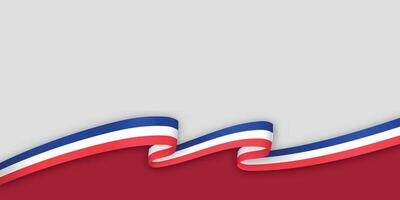 3d ribbon with national flag France isolated on white background vector