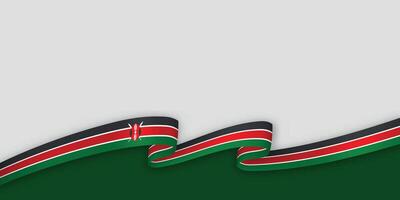 3d ribbon with national flag Kenya isolated on white background vector