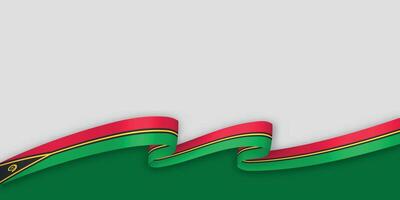 3d ribbon with national flag Vanuatu isolated on white background vector