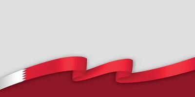 3d ribbon with national flag Bahrain isolated on white background vector