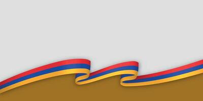 3d ribbon with national flag Armenia isolated on white background vector