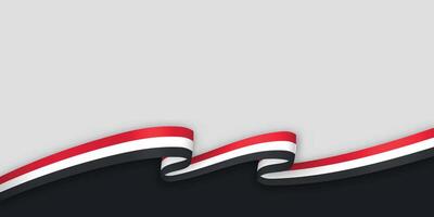 3d ribbon with national flag Yemen isolated on white background vector