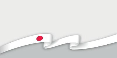 3d ribbon with national flag Japan isolated on white background vector