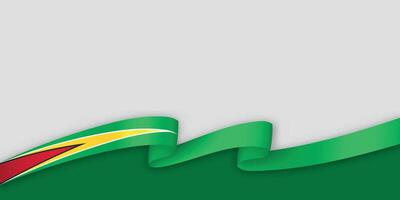3d ribbon with national flag Guyana isolated on white background vector
