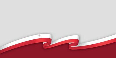 3d ribbon with national flag Malta isolated on white background vector