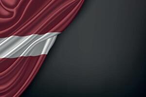 Waving Latvia Flag on Dark Background vector