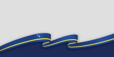 3d ribbon with national flag Curacao isolated on white background vector