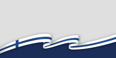 3d ribbon with national flag Finland isolated on white background vector