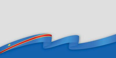 3d ribbon with national flag DR Congo isolated on white background vector