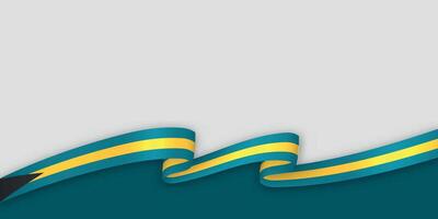 3d ribbon with national flag Bahamas isolated on white background vector