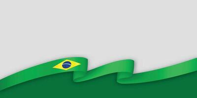 3d ribbon with national flag Brazil isolated on white background vector
