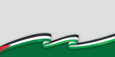 3d ribbon with national flag Palestine isolated on white background vector