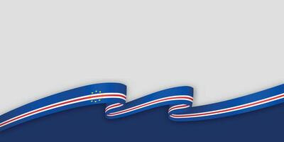 3d ribbon with national flag Cape Verde isolated on white background vector