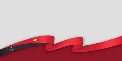 3d ribbon with national flag Papua New Guinea isolated on white background vector