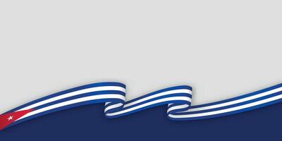 3d ribbon with national flag Cuba isolated on white background vector