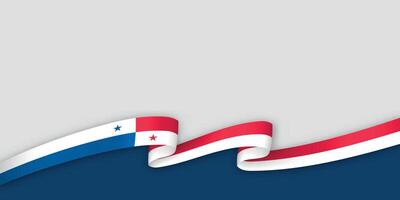 3d ribbon with national flag Panama isolated on white background vector
