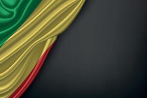 Waving Congo Flag on Dark Background vector
