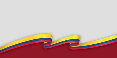 3d ribbon with national flag Colombia isolated on white background vector