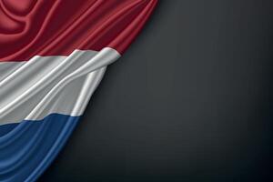 Waving Flag Netherlands on Dark Background vector