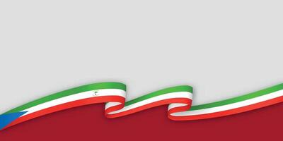 3d ribbon with national flag Equatorial Guinea isolated on white background vector