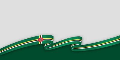 3d ribbon with national flag Dominica isolated on white background vector