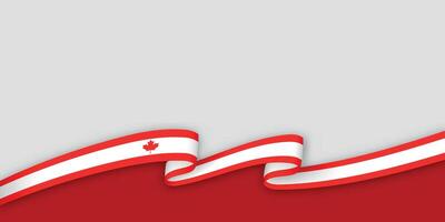 3d ribbon with national flag Canada isolated on white background vector