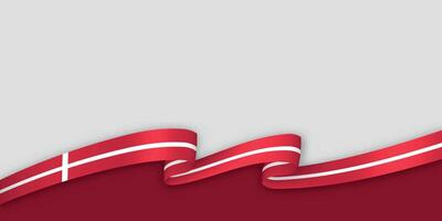 3d ribbon with national flag Denmark isolated on white background vector