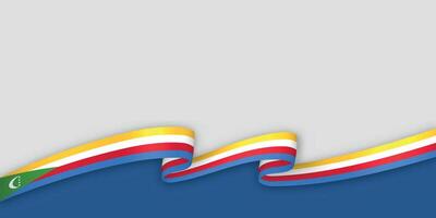 3d ribbon with national flag Comoros isolated on white background vector
