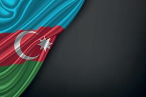 Waving Azerbaijan Flag on Dark Background vector
