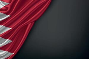 Waving Bahrain Flag on Dark Background vector