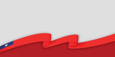 3d ribbon with national flag Taiwan isolated on white background vector