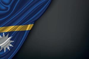 Waving Nauru Flag on Dark Background vector