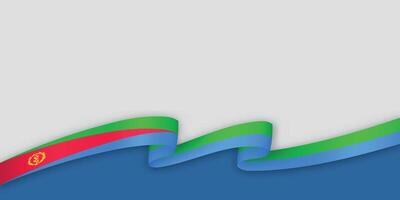 3d ribbon with national flag Eritrea isolated on white background vector