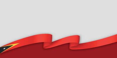 3d ribbon with national flag East Timor isolated on white background vector