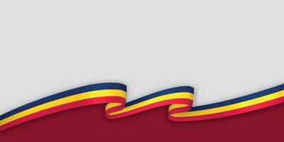 3d ribbon with national flag Chad isolated on white background vector