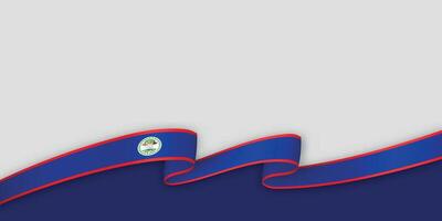 3d ribbon with national flag Belize isolated on white background vector