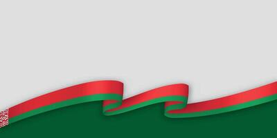 3d ribbon with national flag Belarus isolated on white background vector