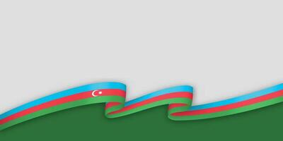 3d ribbon with national flag Azerbaijan isolated on white background vector