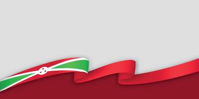 3d ribbon with national flag Burundi isolated on white background vector