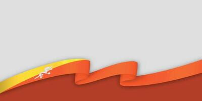 3d ribbon with national flag Bhutan isolated on white background vector